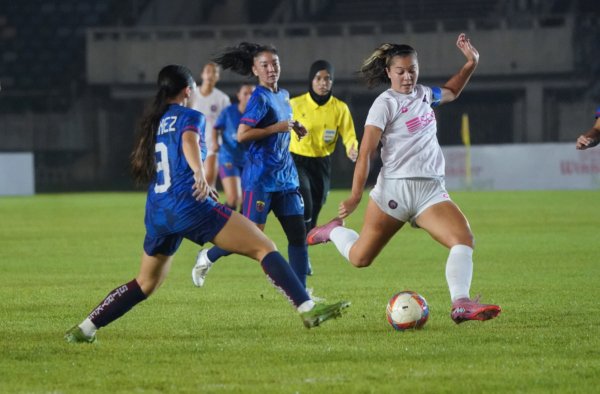 Chandler McDaniel scored a double hat-trick in Stallion Laguna's 13-0 win against Strykers FC of Guam in the 2025-26 AFC Women's Champions League preliminary stage. (Photo from Stallion Laguna FC)
