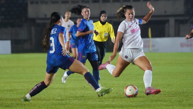 Chandler McDaniel scored a double hat-trick in Stallion Laguna's 13-0 win against Strykers FC of Guam in the 2025-26 AFC Women's Champions League preliminary stage. (Photo from Stallion Laguna FC)