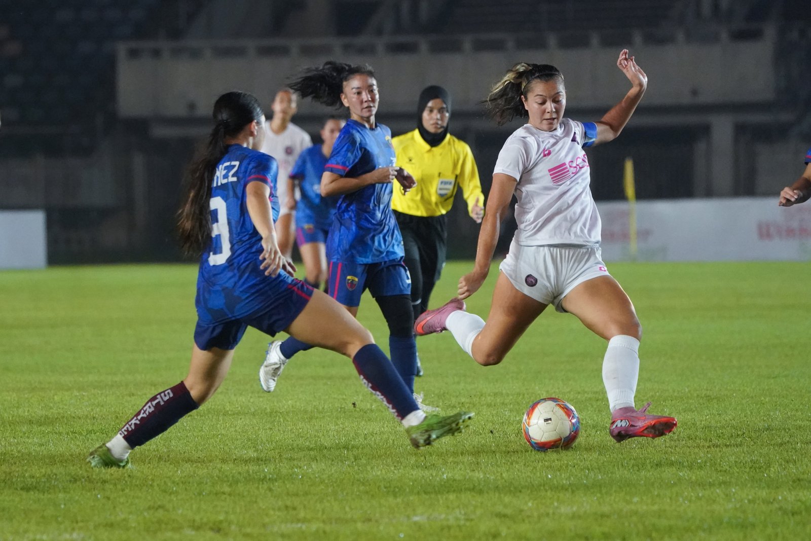 Chandler McDaniel scored a double hat-trick in Stallion Laguna's 13-0 win against Strykers FC of Guam in the 2025-26 AFC Women's Champions League preliminary stage. (Photo from Stallion Laguna FC)